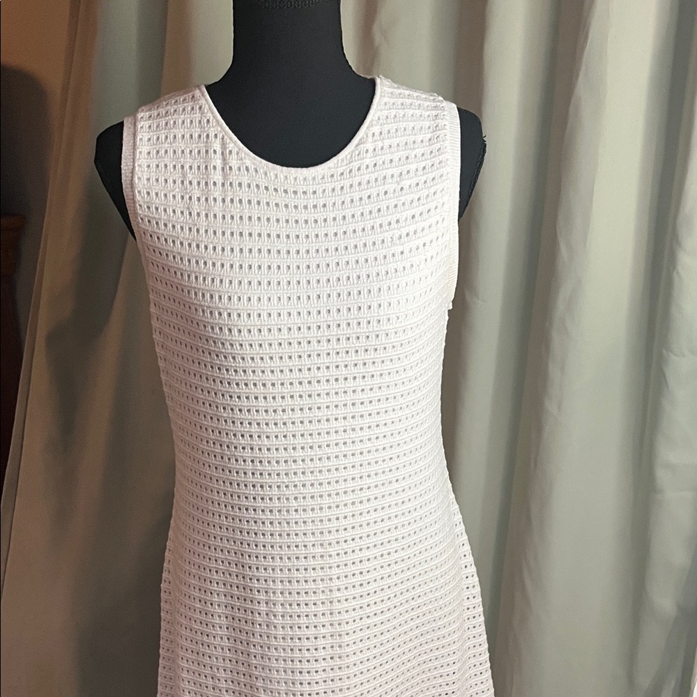 Joie Sleeveless White Textured Dress